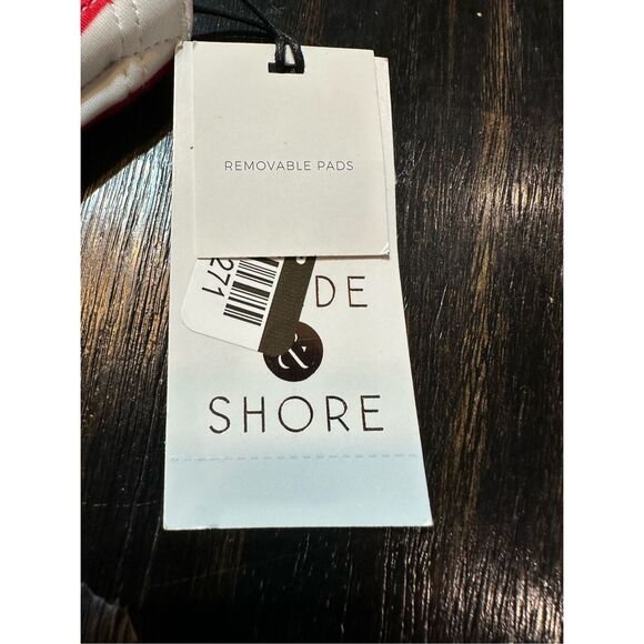 Shade & Shore NWT swim size 36D red/white striped bikini top underwire - Picture 9 of 11